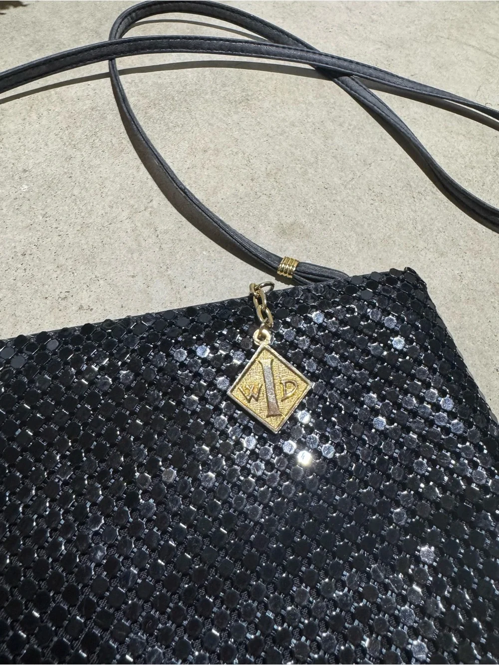 Whiting & Davis Metal Mesh Evening Bag Black Vintage Chain Mail Great Gatsby